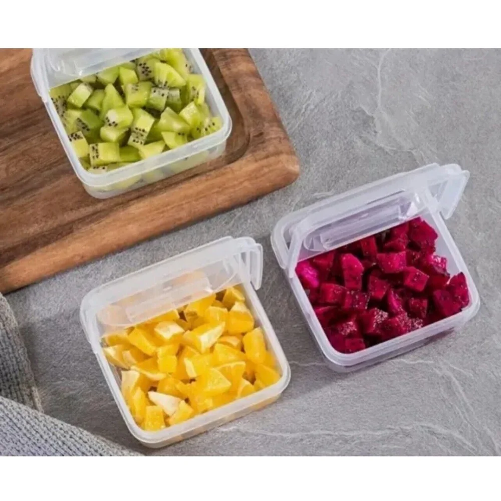 Clear Food Storage Box, Plastic Refrigerator Storage cheese butter box ( 3 Pack)